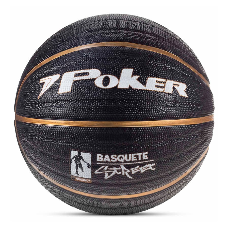 Bola Basquete Poker Street Nº7 Original Borracha Resistente Outdoor Grip