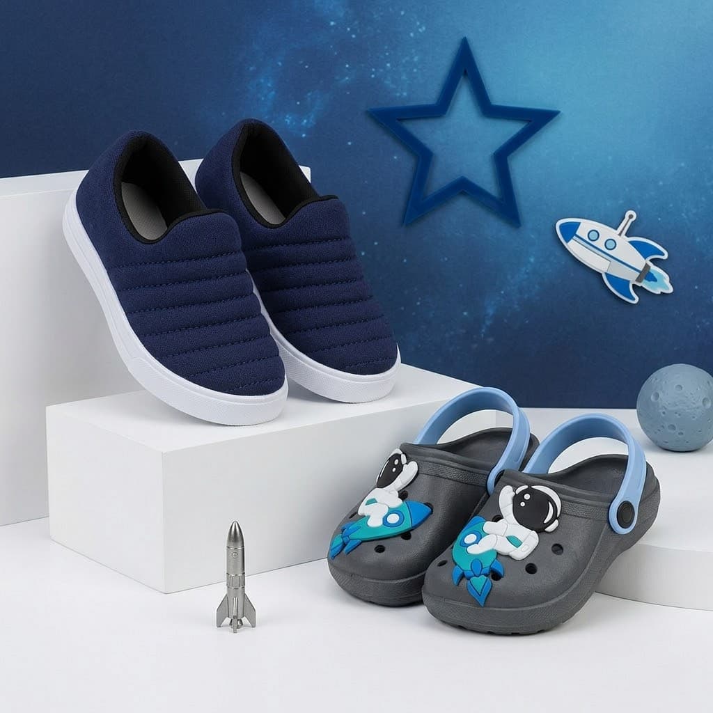 Kit Tênis Infantil Menino Calce Facil+Sandália Masculina Infantil Leve e Macia