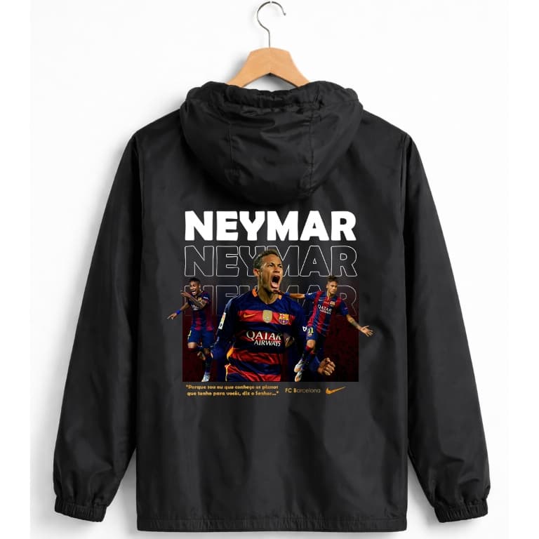 Jaqueta Corta Vento Impermeável Neymar JR BARCEL0NETA do P ao G4 Plus Size Zíper Tratorado