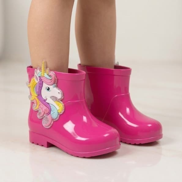 Galochas Infantil Femininas Criança Confortável Chuva Impermeável Cano Baixo Bota Unicórnio