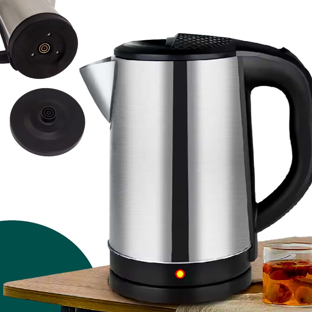 Chaleira Elétrica 1.8 Litros Jarra De Aço Inoxidável 1500W 110V OU 220v Completa Top