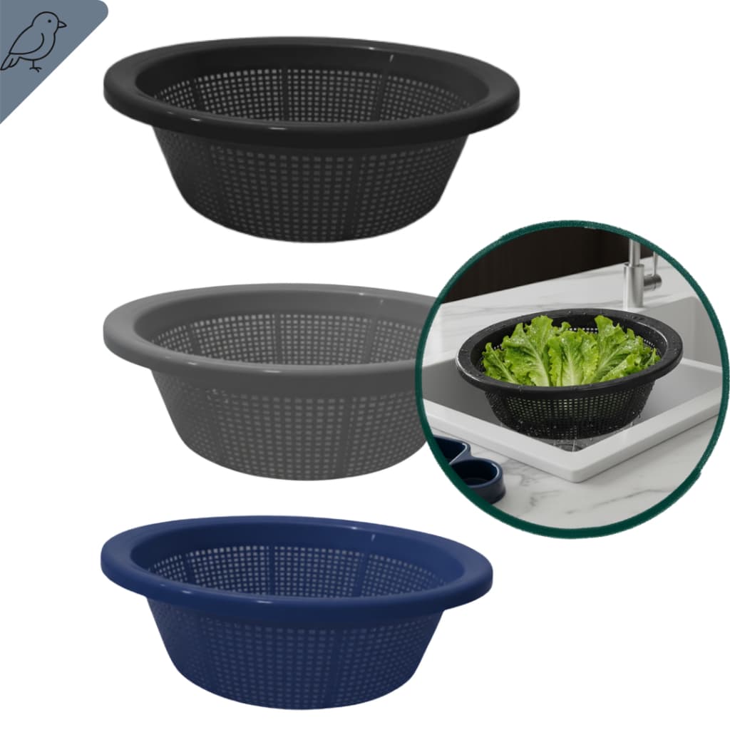 Conjunto 3 Lavatudo Escorredor Pratico Para Legumes Verduras Arroz Feijao Cozinha Uso Diario Simples