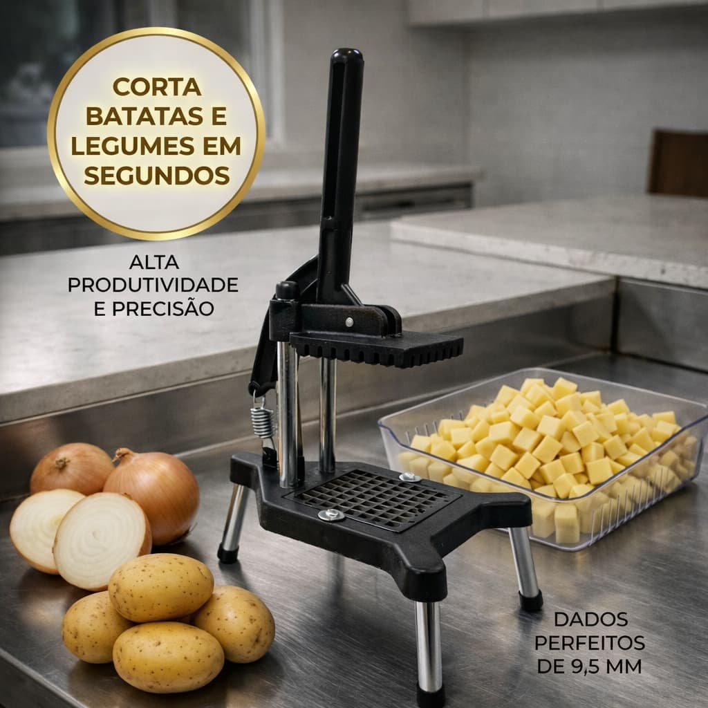 Picador de Legumes Frutas Batata Palito Frita Cabrita Cortador Em Cubos Prático Leve Industrial