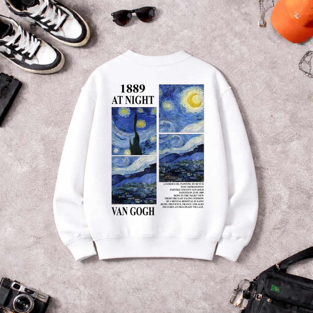 Moleton Gola Careca Blusa de Frio Obra de Arte Van Gogh 1889 Unissex Envio Rapido Quentinho