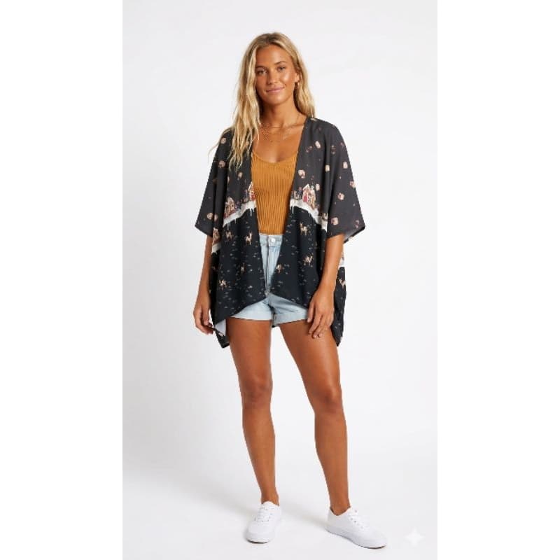 Quimono kimono floral borboleta boho feminino viscolinho kaftan bata aberto