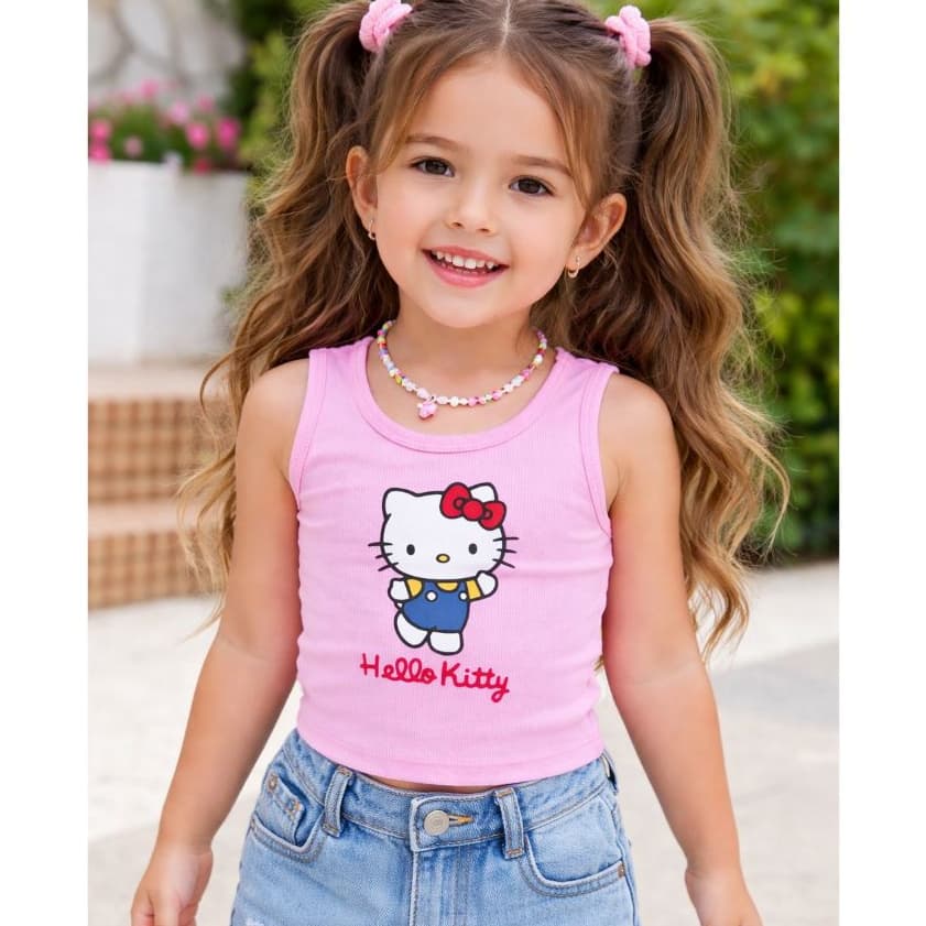 Regata Infantil Menina Hello Kitty Canelado Ribana-Moda-Bloguerinha