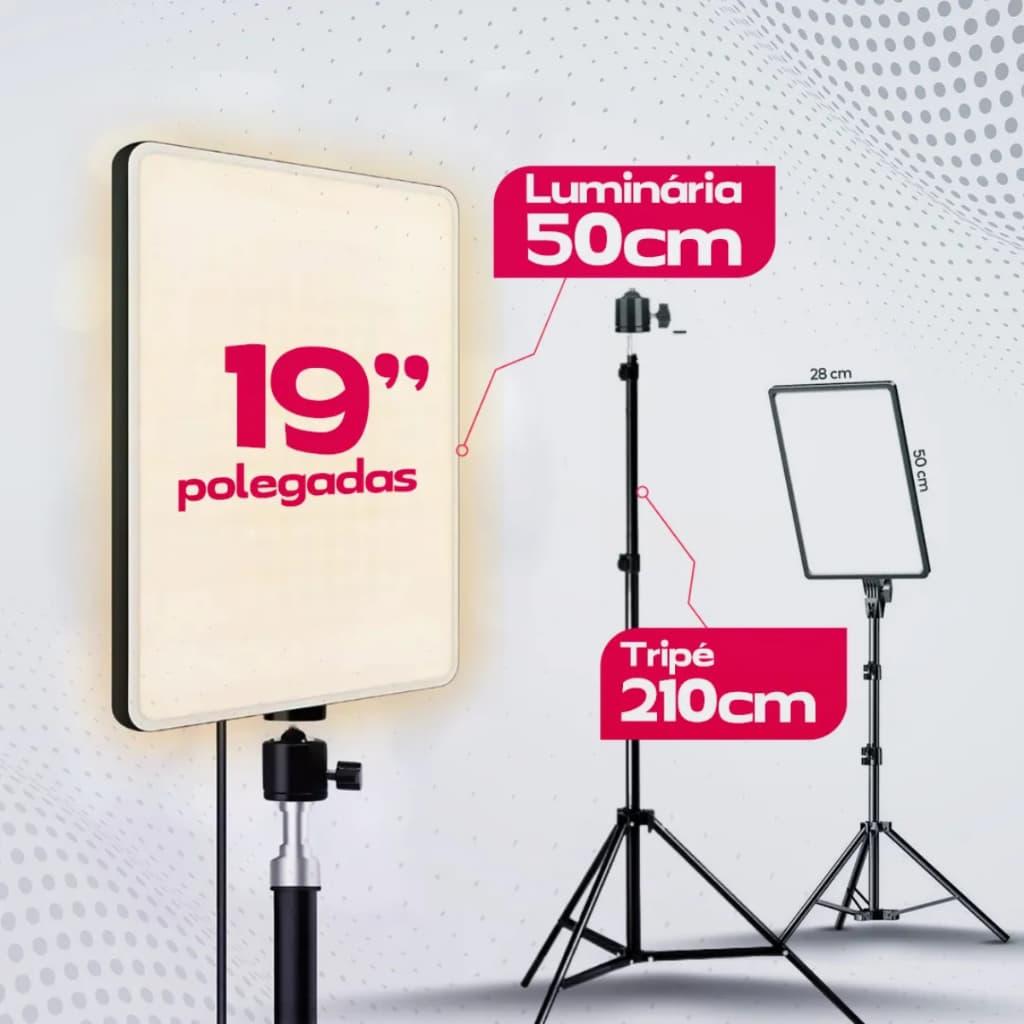 Ring Light 19 Polegadas Iluminador BIVOLT Led Foto Profissional Com Tripé 2.1M Para Live Fotografo