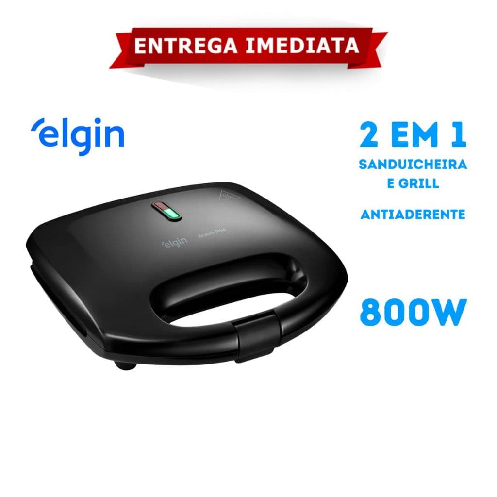 Sanduicheira Grill Elgin 800w 2 em 1 Antiaderente