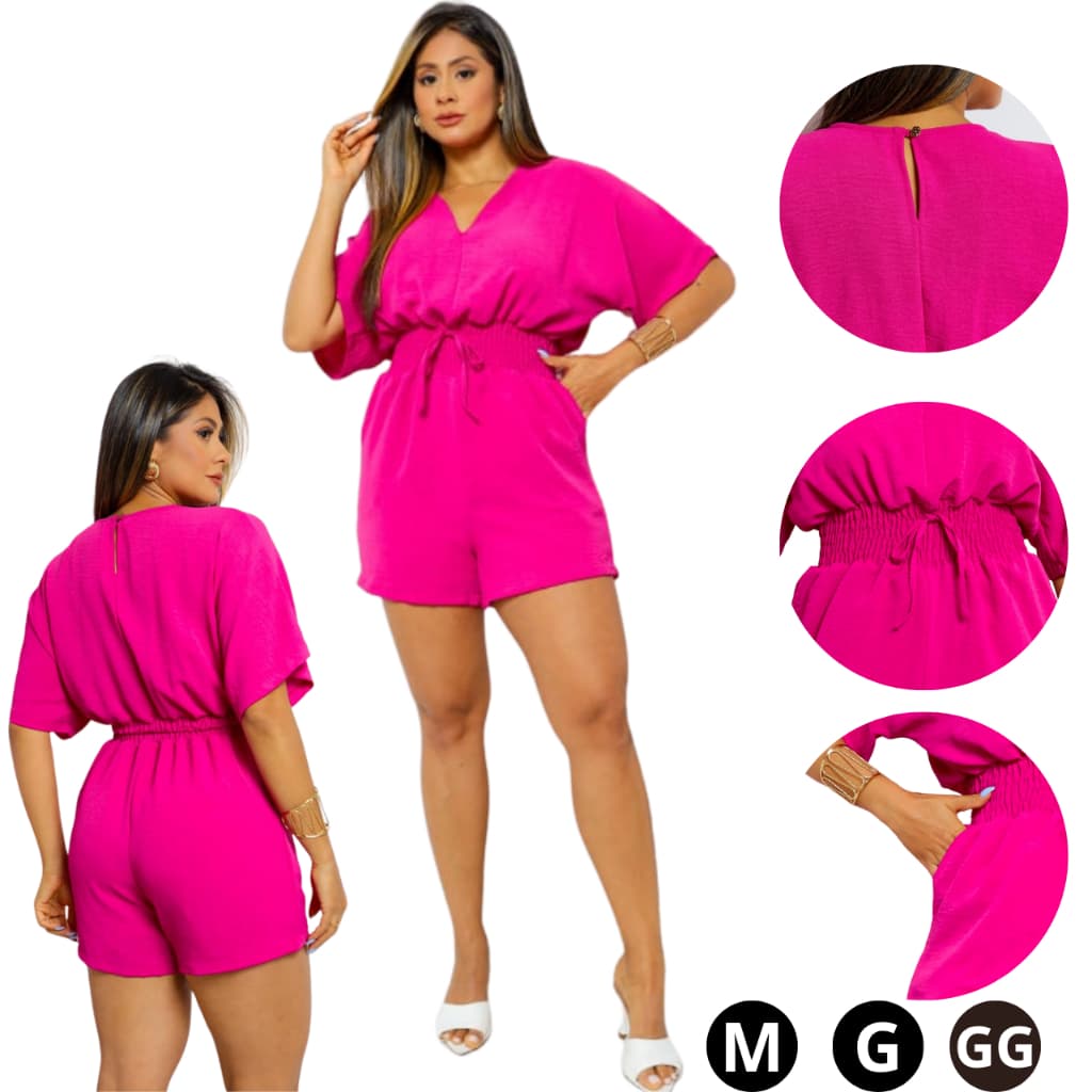 Macaquinho Feminino Duna com Elastex e Bolso Funcional Forrado Para O Verão lançamento2026**