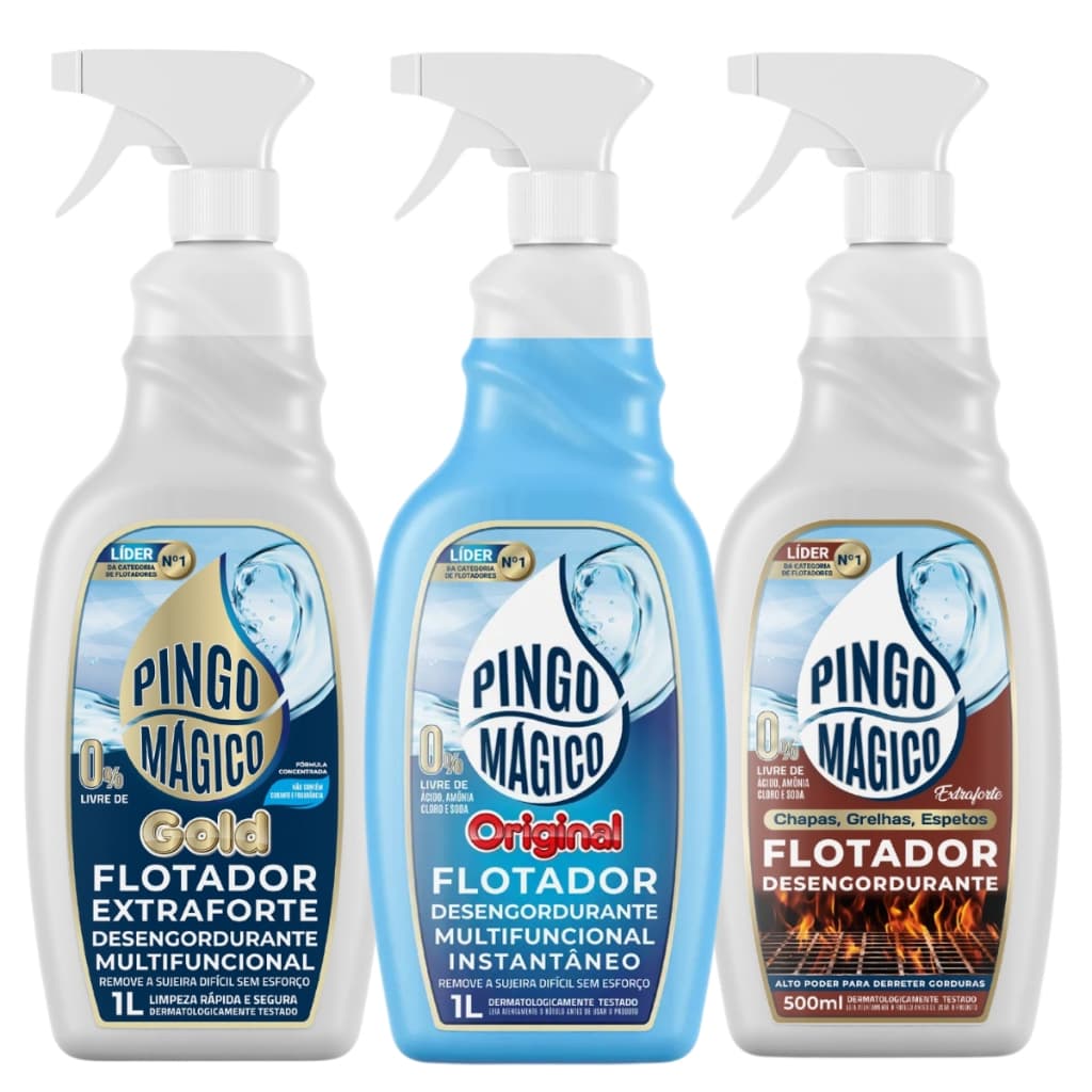Pingo Mágico Original 1 Litro Flotador Multiuso Para Limpeza Desengordurante sem Esforço Limpador