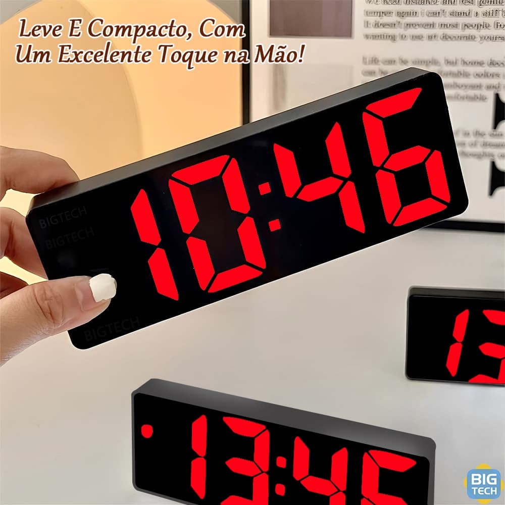 Relógio Despertador Digital Led Com Tempo Mesa Data Despertador Calendário De Temperatura
