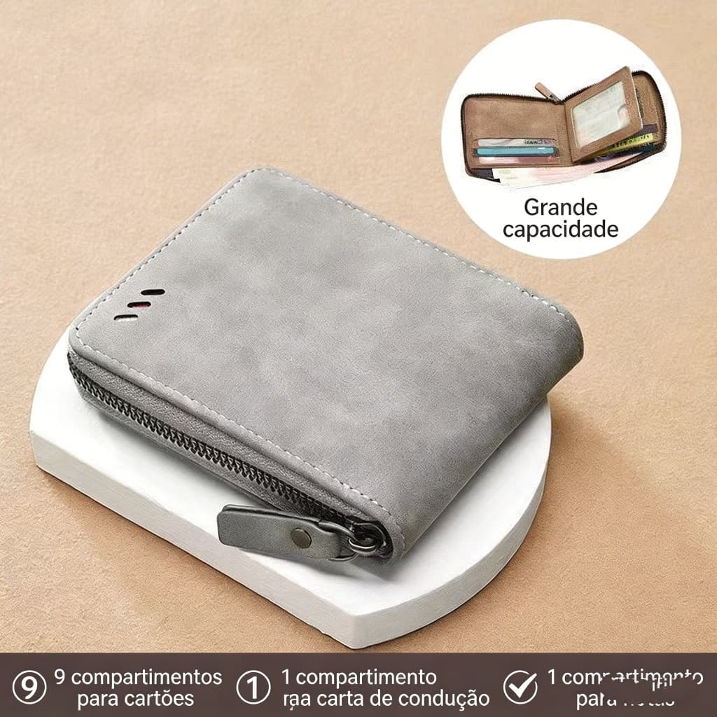 Porta Documentos e Cartões Slim Couro PU Fosco | Compacto e Leve, Ideal para Bolso, Organiza CNH