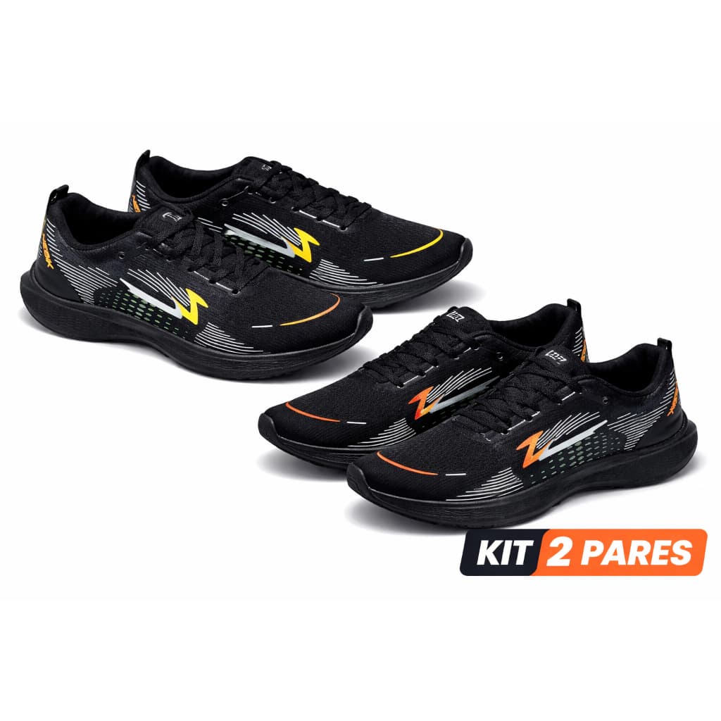 KIT 2 PARES Direto da Fábrica Tênis Esportivo Leve Confortável Resistente Original Barato