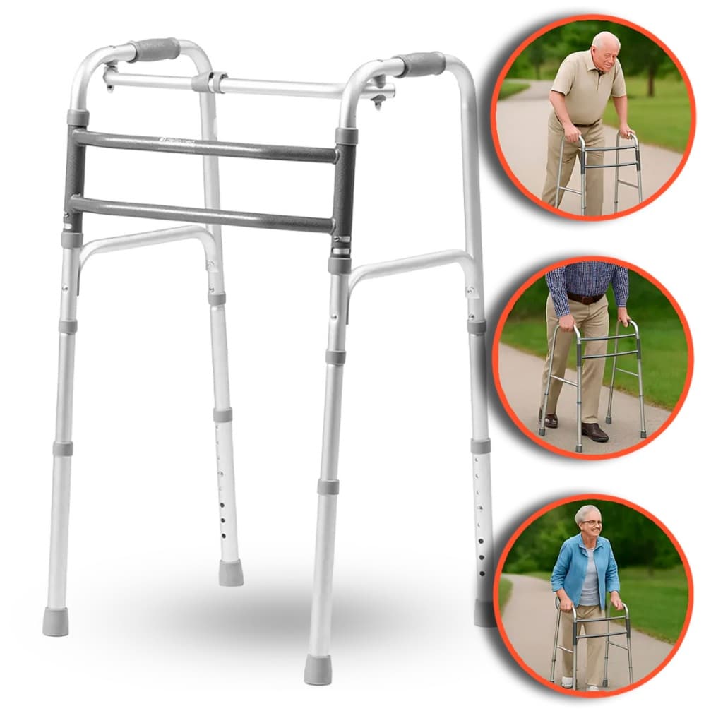 Andador Idoso Adulto D10 Em Alumínio 3 em 1 3 Barras até 150Kg - Dellamed