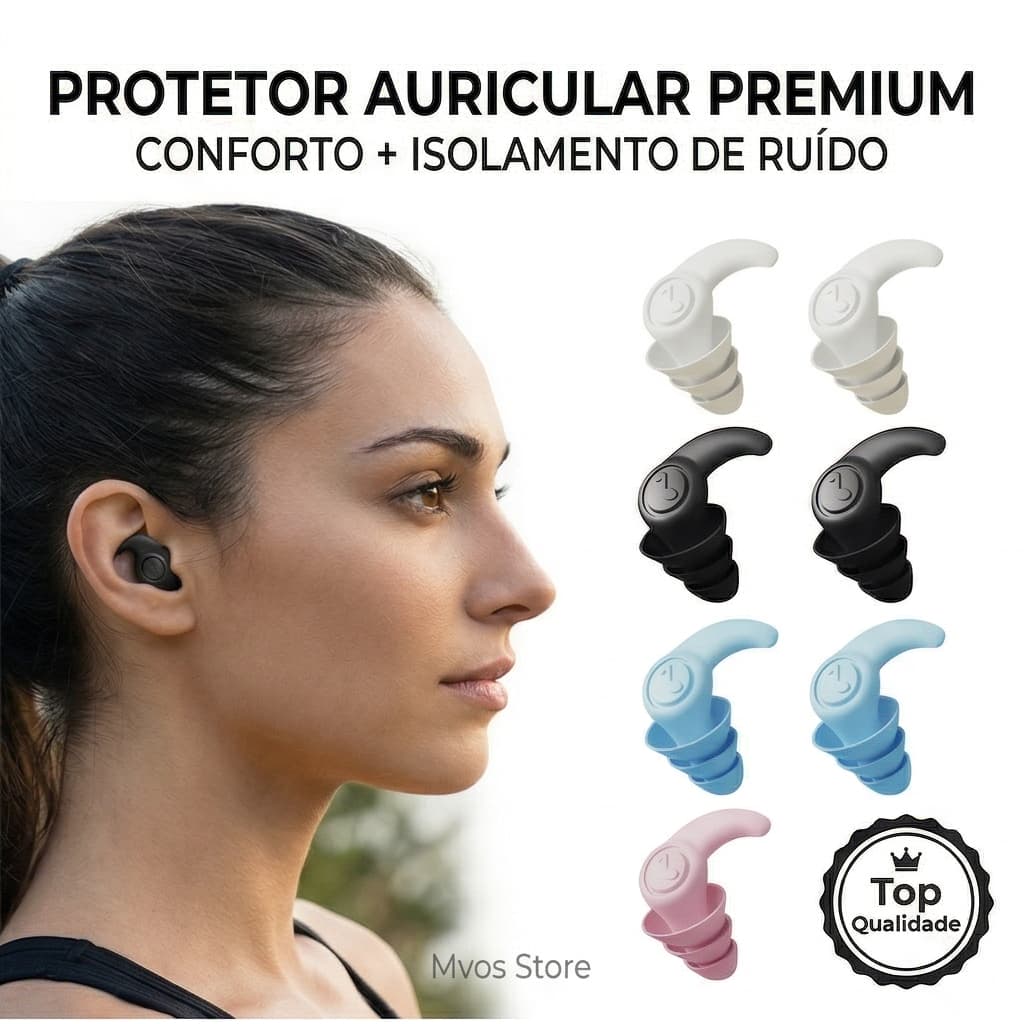 Par Tampão ouvido Protetor Auricular 3 camadas para Dormir Natação Trabalho Estudos