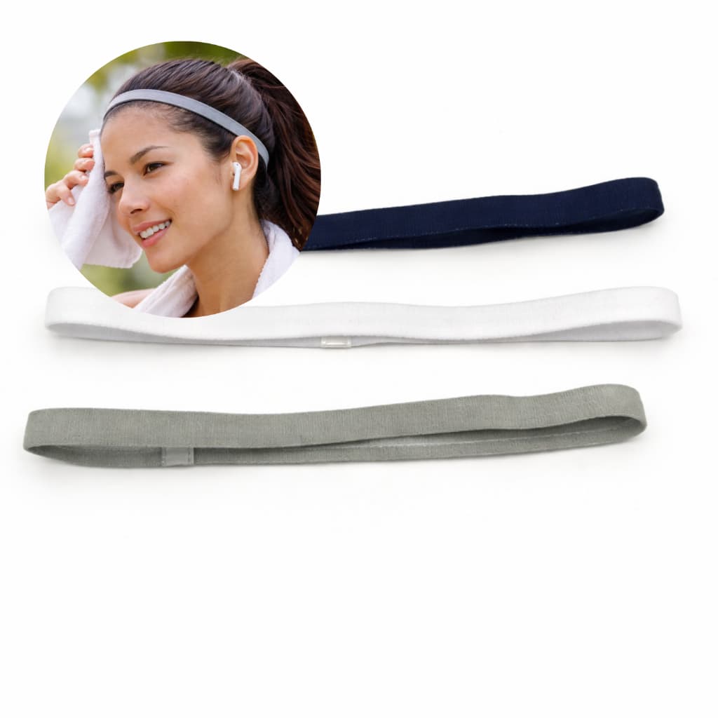 Kit Faixa de Cabelo Esportiva Silicone Fitness Corrida Beach Tennis Yoga