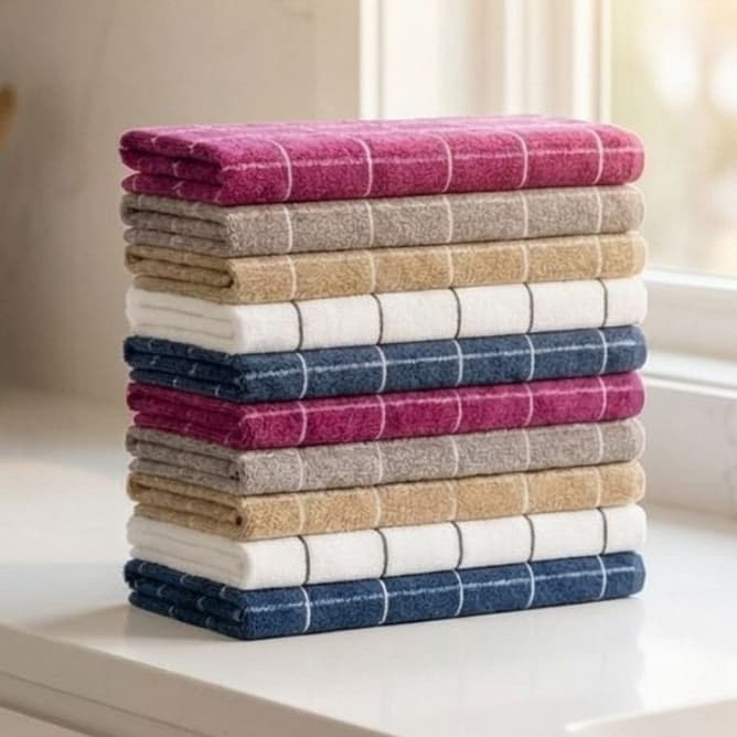 Kit 5 e 3  Panos de Prato Copa Atoalhado Premium Felpudo Listrado 100% Algodão