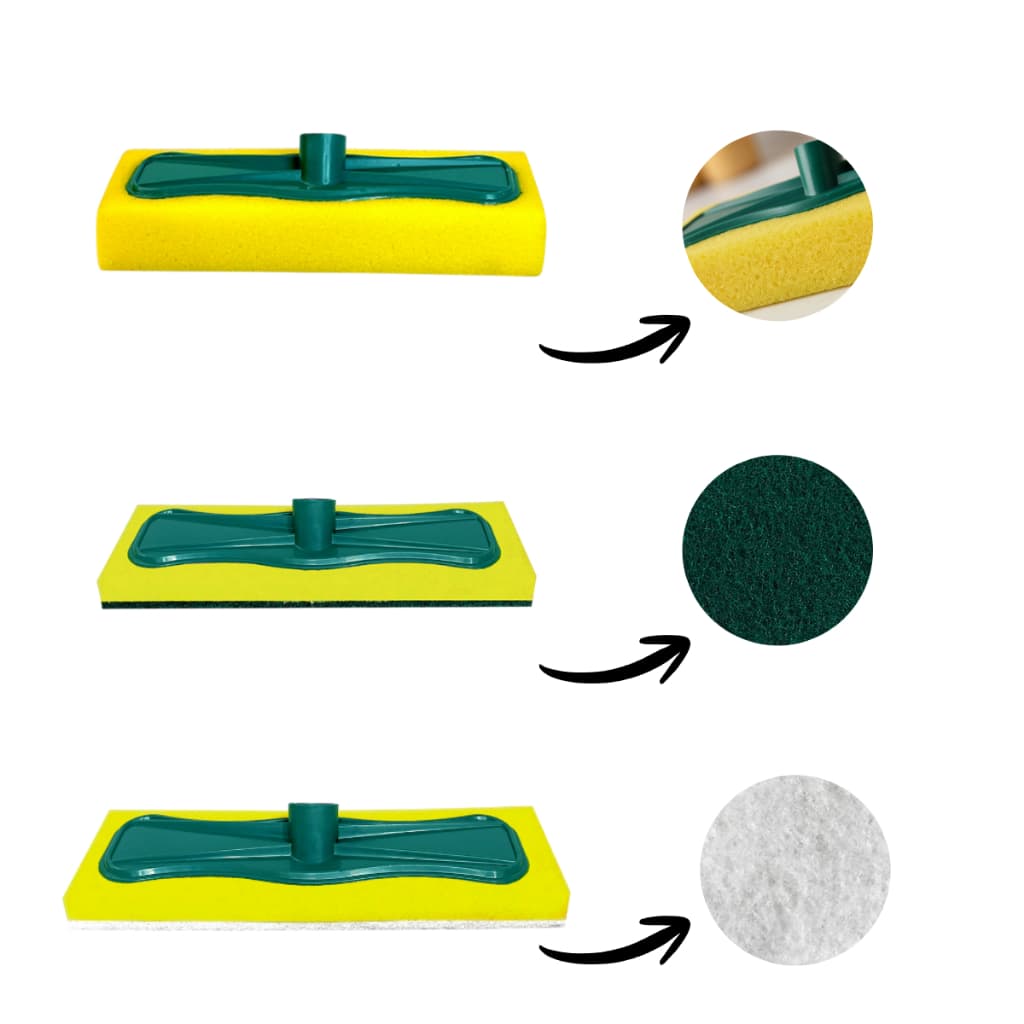 Kit 3 Rodo Esfregão Limpa Vidro, Lava Azulejo, Passa Cera Box Banheiro Piso Multiuso Limpeza S/Cabo