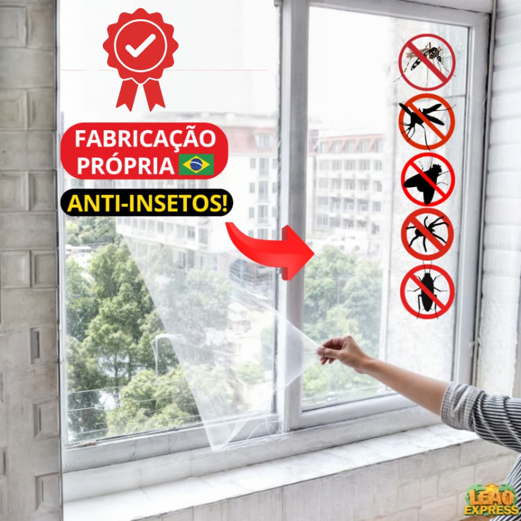 Tela Mosquiteiro Janela com Velcro Fita Dupla Face Tela de Proteção para Janela Contra Mosquito Net