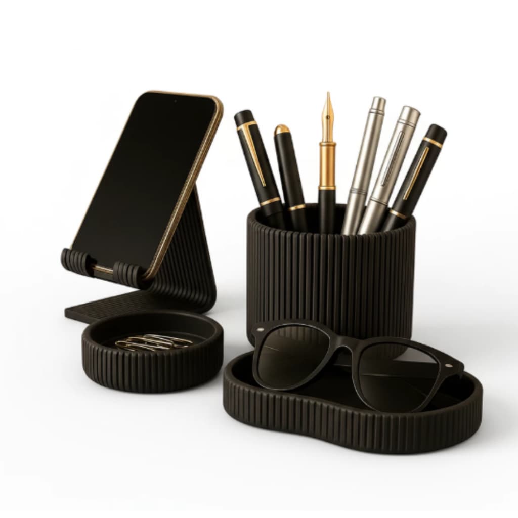 Porta Canetas Organizador de Mesa Escritório Porta Celular e Porta Óculos Multifuncional Moderno