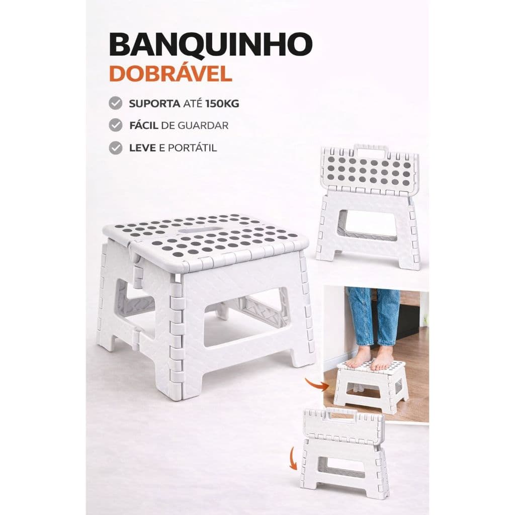 Banco Banqueta Multiuso Dobrável  Resistente até 150kgs Adulto Infantil Pesca Camping