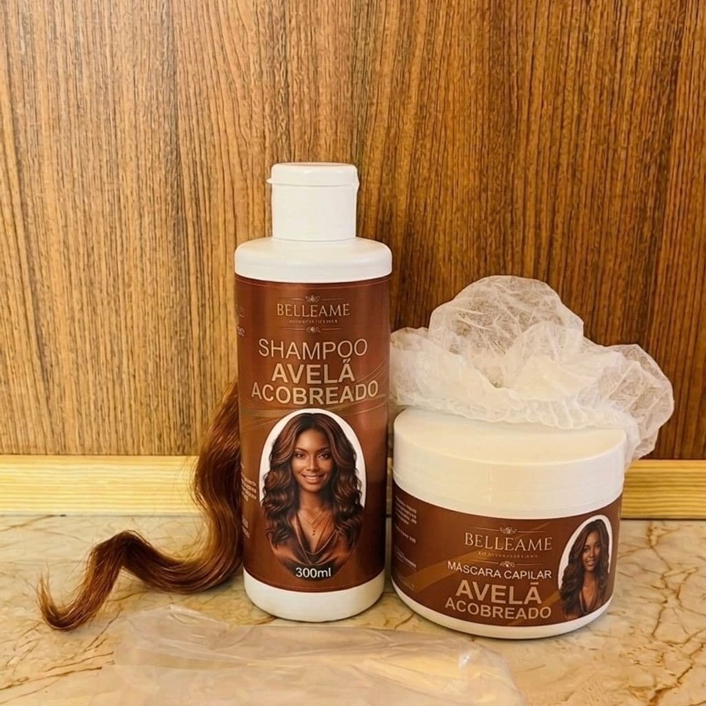 Kit Shampoo e Máscara Tonalizante Avelã Acobreado Chocolate Morena Iluminada - S/ Amônia 2x300ml