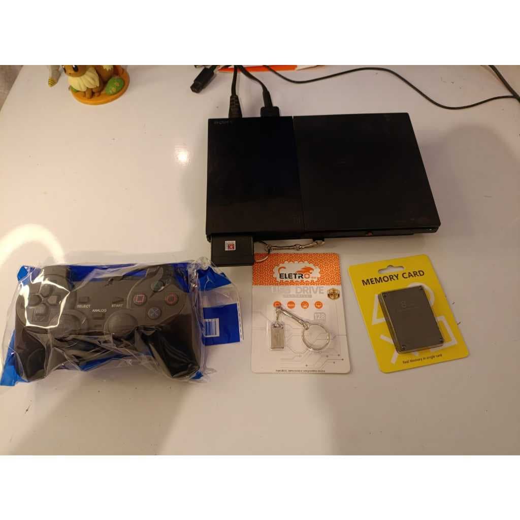Console P.S2 Slim + O.P.L Lotado de Jogos