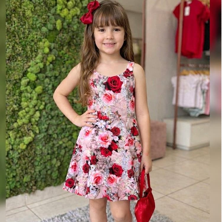 Vestido Infantil de Alça Rodado