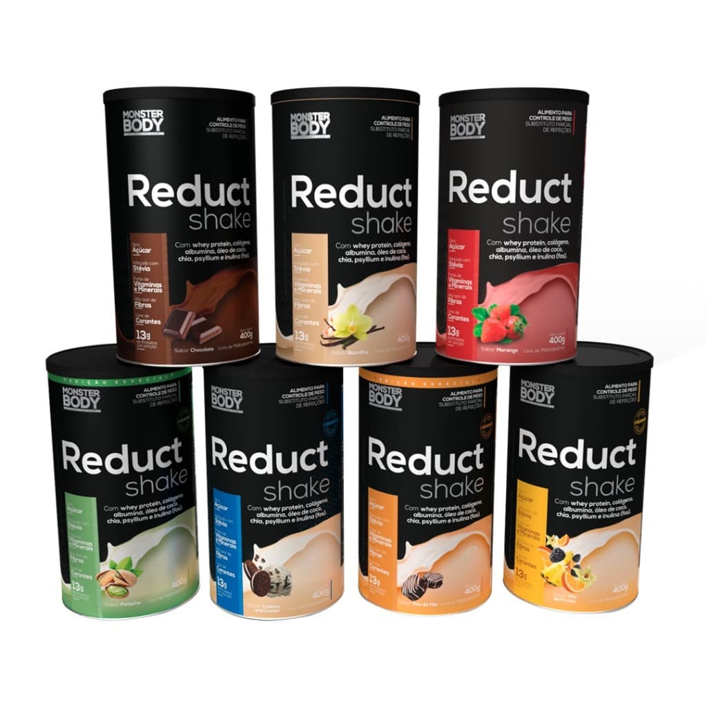 Reduct Shake 400g, Substitui Refeição, sheke de alta Saciedade, Whey, Colágeno, Albumina, proteico