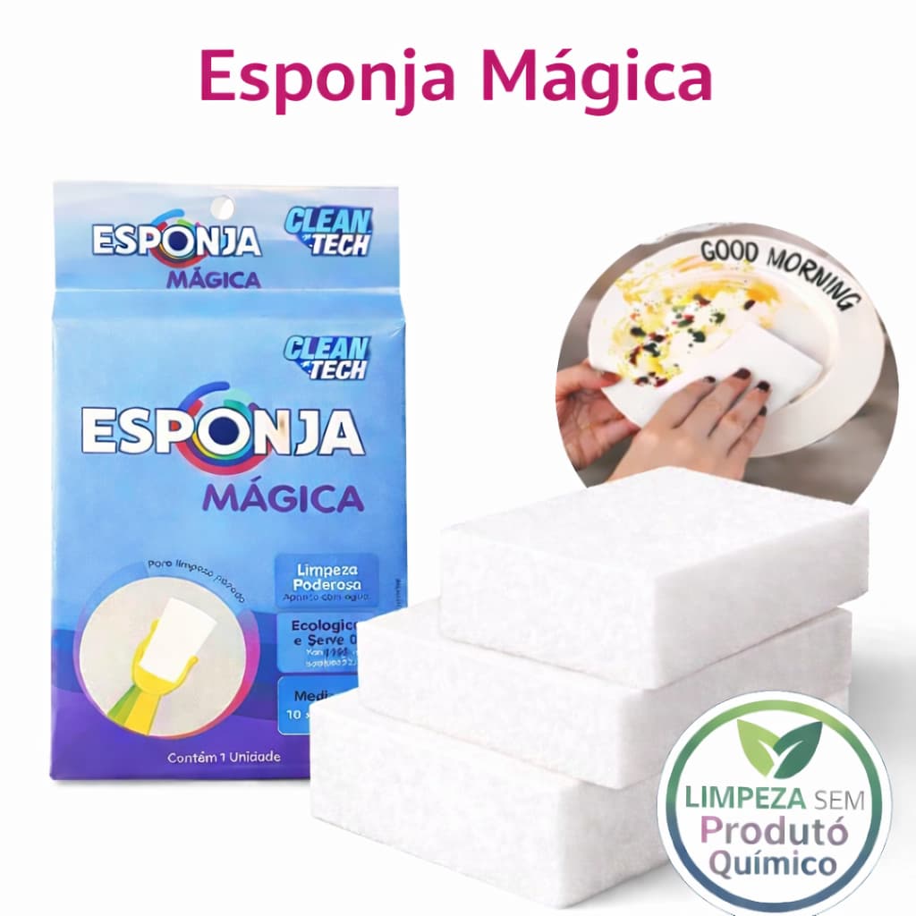 Kit 30 10 5 Esponja Mágica Branca Melamina Bucha Tira Mancha Limpeza Desengordura Nano