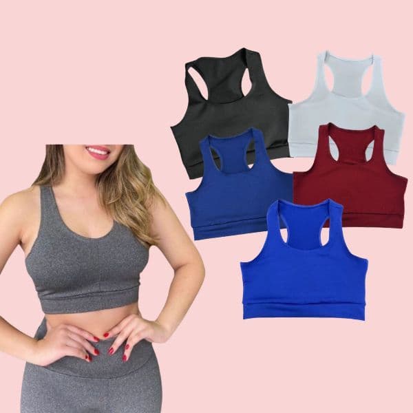 Kit 3 Ou Apenas 1 Top Fitness Feminino Treino Caminhada para Malhar Suplex Moda Academia  Nadador