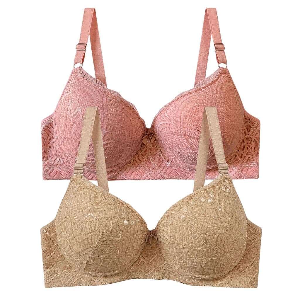 Kit Com 2 ou 1 Sutiã Com Bojo Plus Size Com Renda Reforçado Com Aro Alça Larga Conforto Sustentação