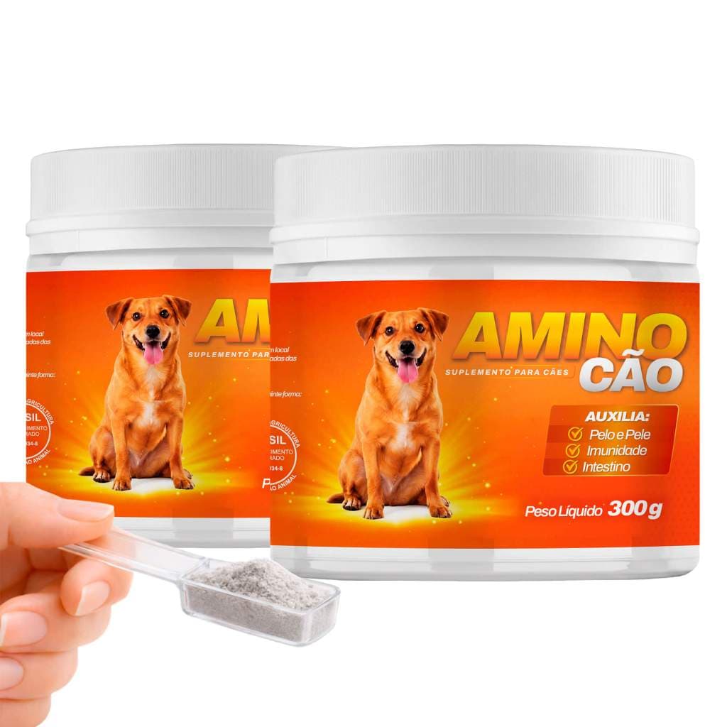 Aminocao 2Pote de 300g - Pelo e Derme +Imunidade e Saúde Canina