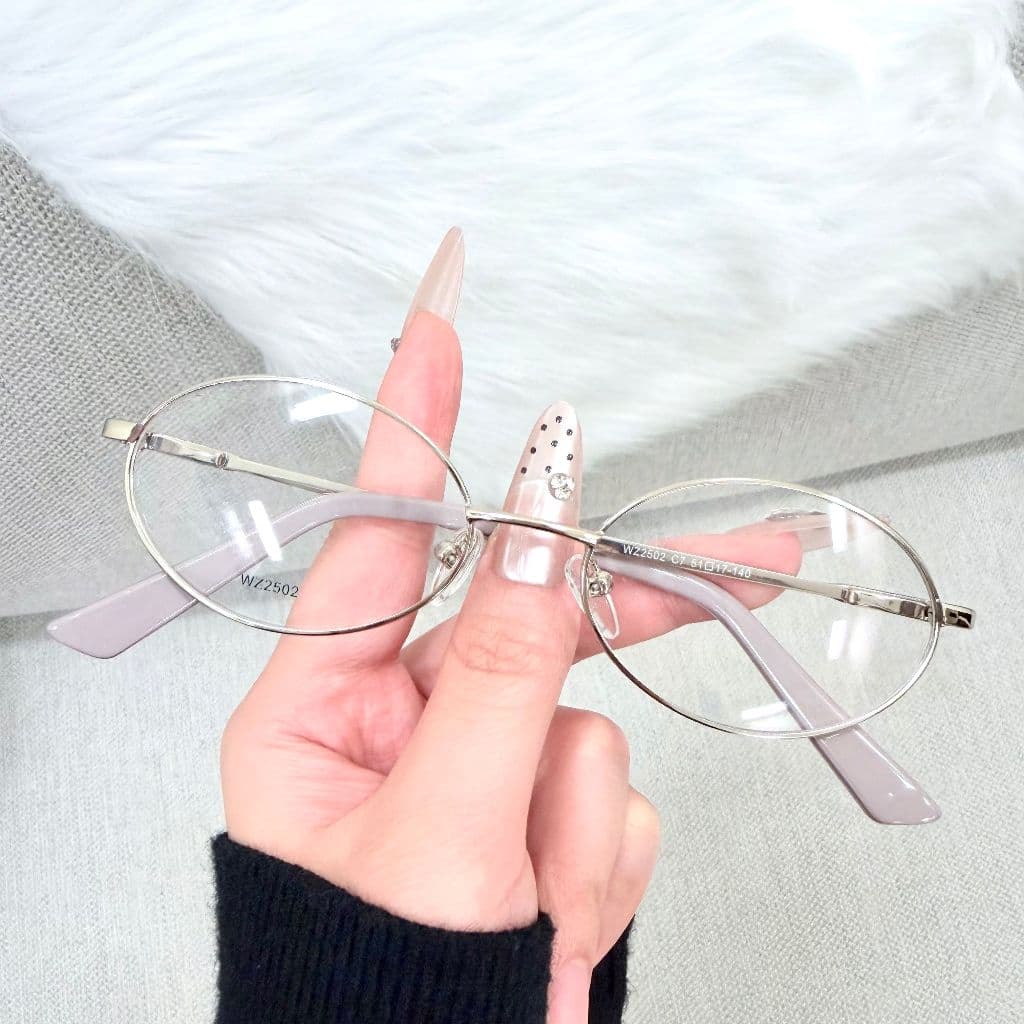 【LOUIE SHARK 2】Armação De Óculos Retrô Oval Pequena De Metal Para Mulheres Várias Cores Blogueira