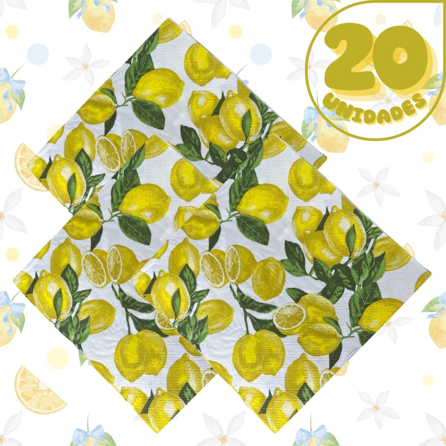 Guardanapo De Papel Folha Dupla 20 Un Limão Siliciano Grece  