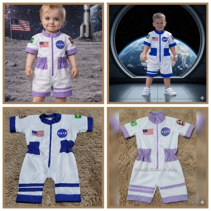 Fantasia Astronauta Modelo Curto  🚀