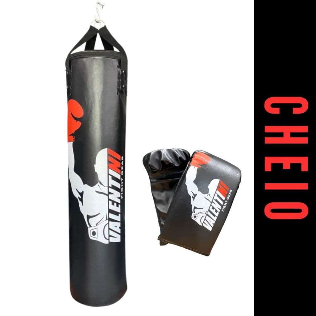 Saco de Pancada VALENTINI 120 cm  CHEIO - Treino Boxe Muay Thai  + 1 PAR DE LUVA BATE SACO