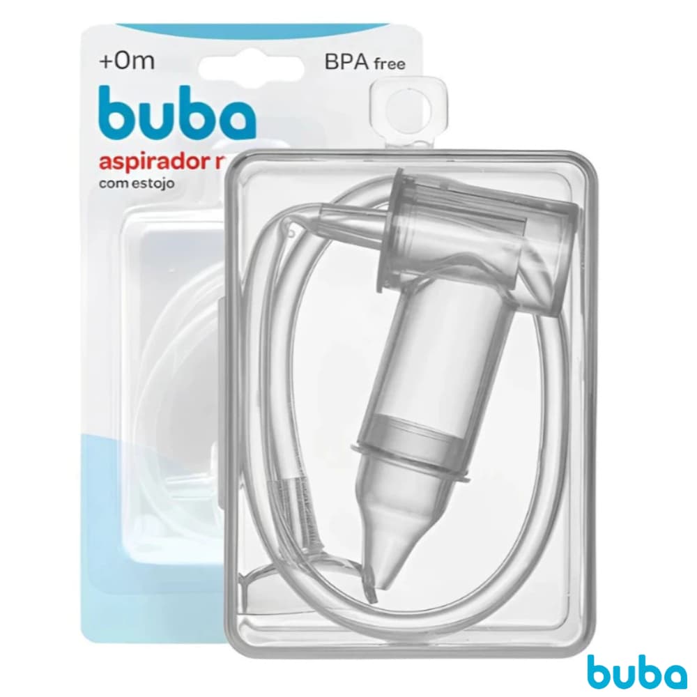 Aspirador Nasal Bebe Buba de Silicone Infantil com Estojo - Sugador Recém Nascido Sucção