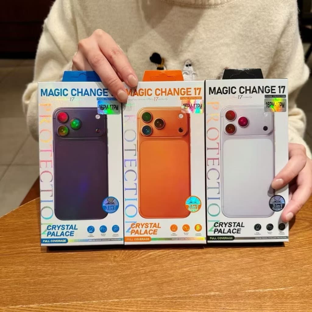 Capa “Vira 17” com Proteção de Câmera – Kit Premium Transparente Anti-Impacto Para 13PRO ATE 16 PRO MAX