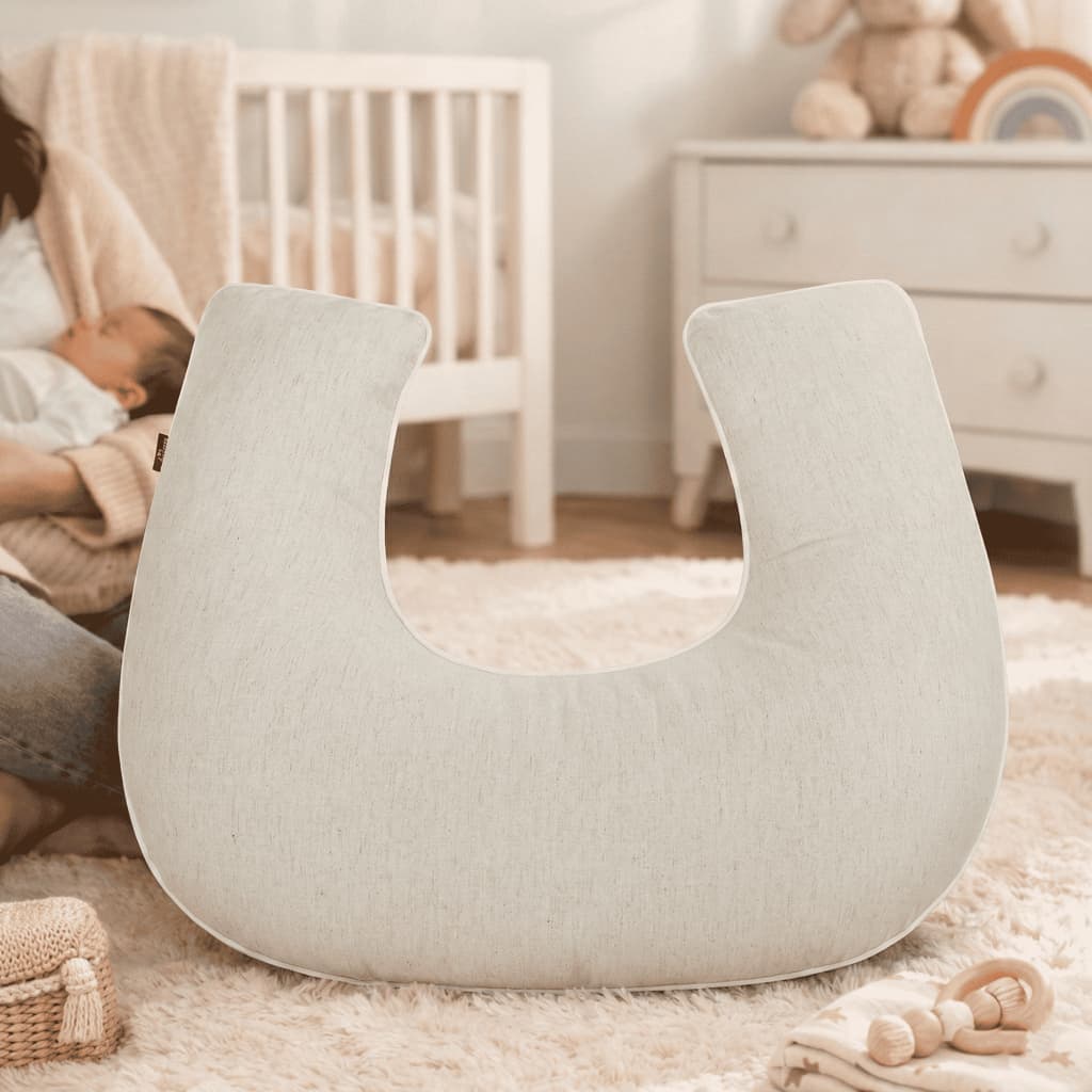Almofada Amamentação Apoio de Amamentar 100% Algodão Bege