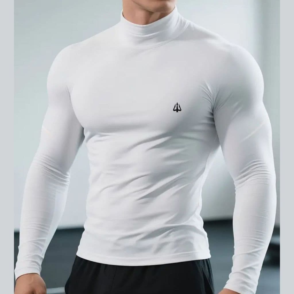 Camiseta Térmica uv masculina gola alta blusa segunda pele elastano