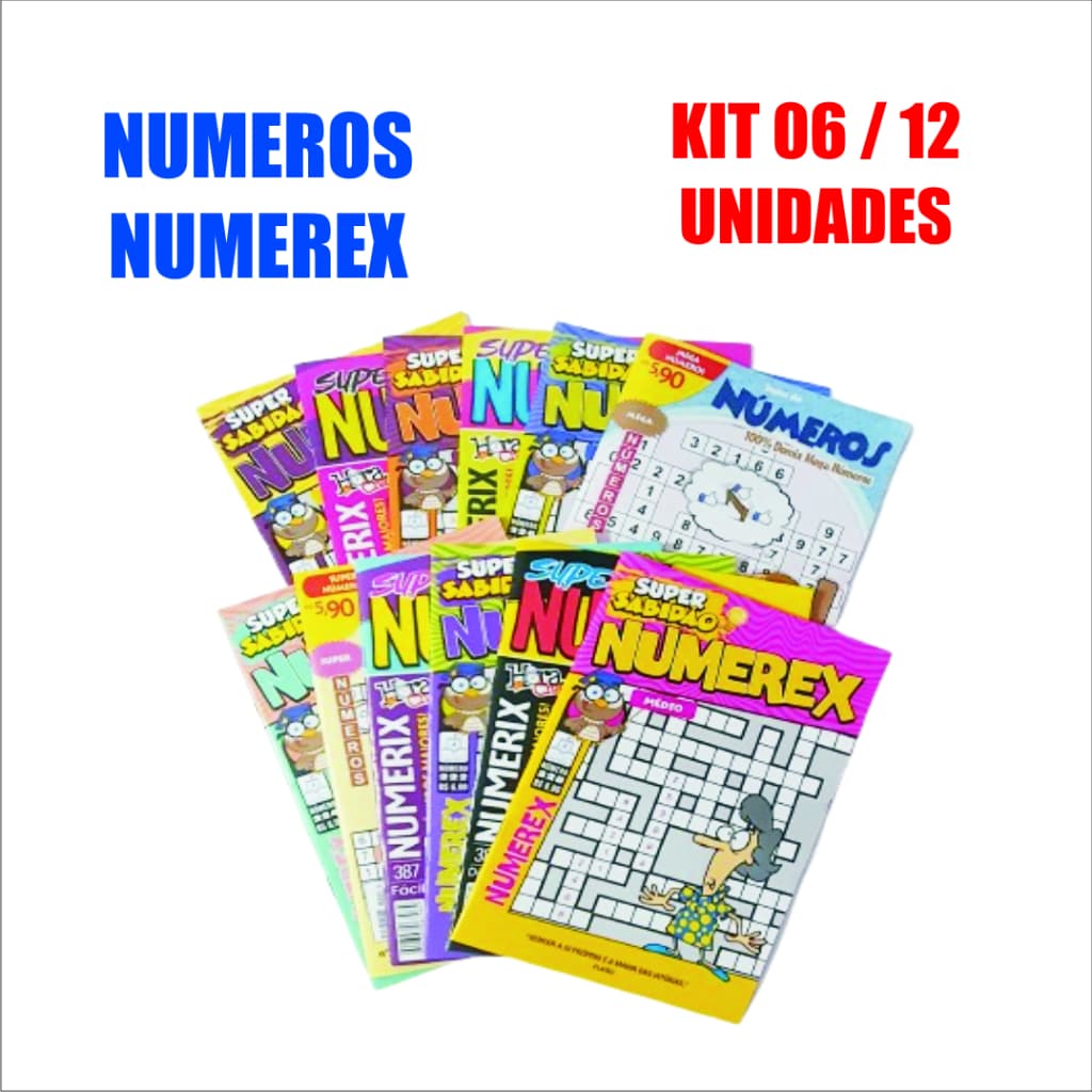 Kit com 06 / 12 / 24 - Revistas Passatempo - Números - Sortidas