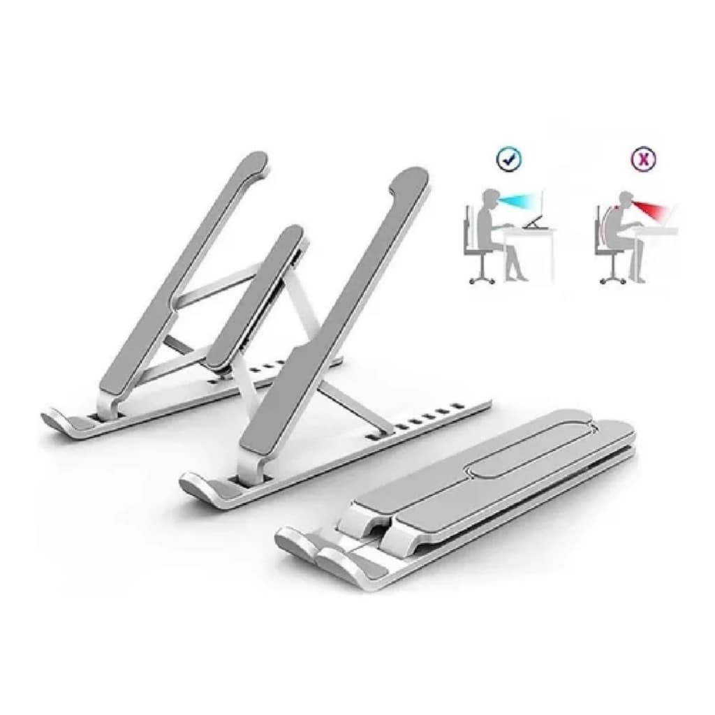 Suporte Notebook Alumínio Base Dobrável de Ajustável Fino Portátil Branco Suporte para mesa