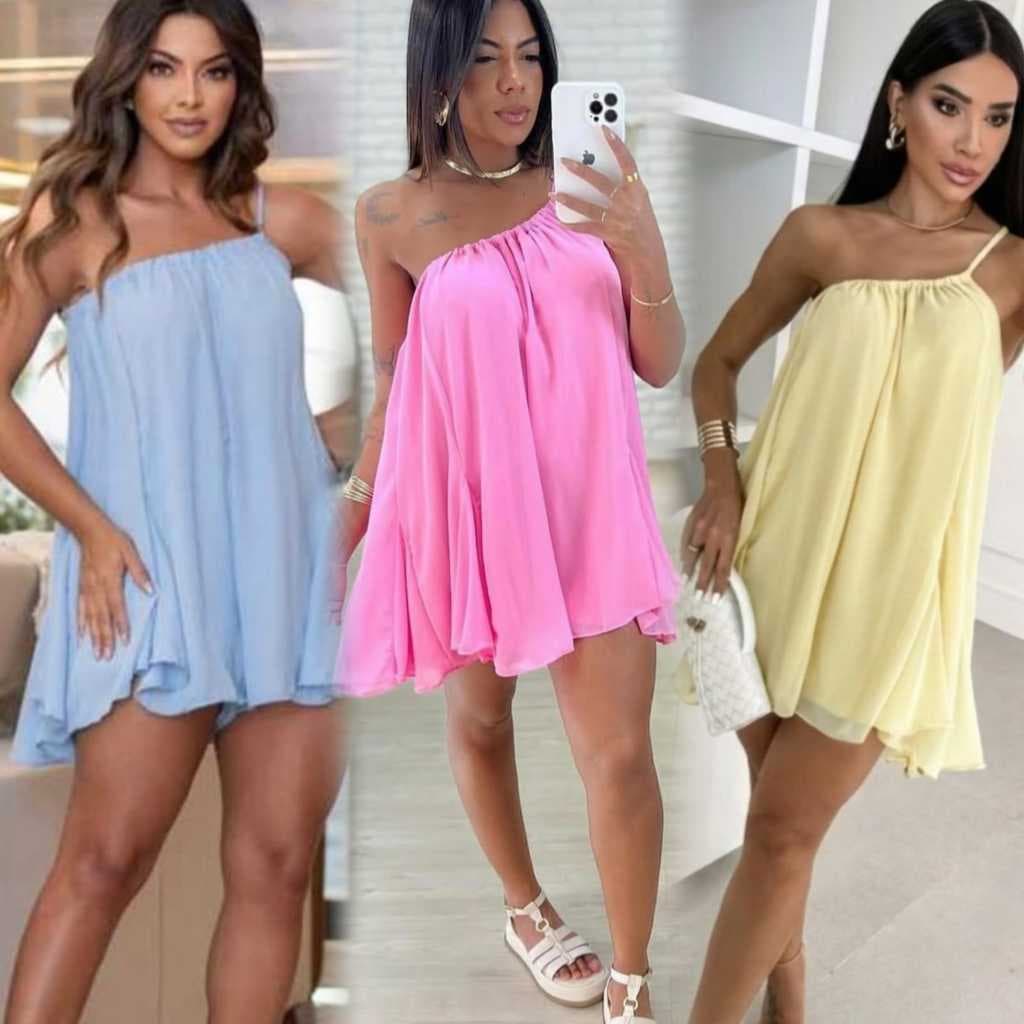 Macaquinho Feminino Curto Forrado Alça Unica Moda Verão Luxo