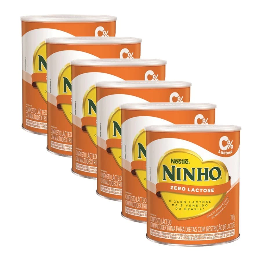 Kit 6 Ninho Zero Lactose 700g cada