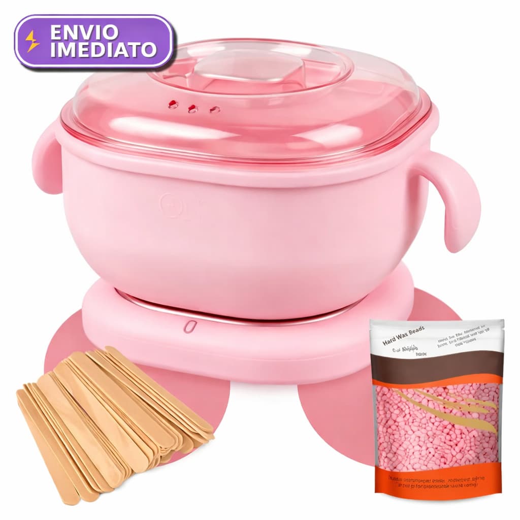 Kit Depilação Profissional Panela Elétrica + Cera + Espátulas Completo