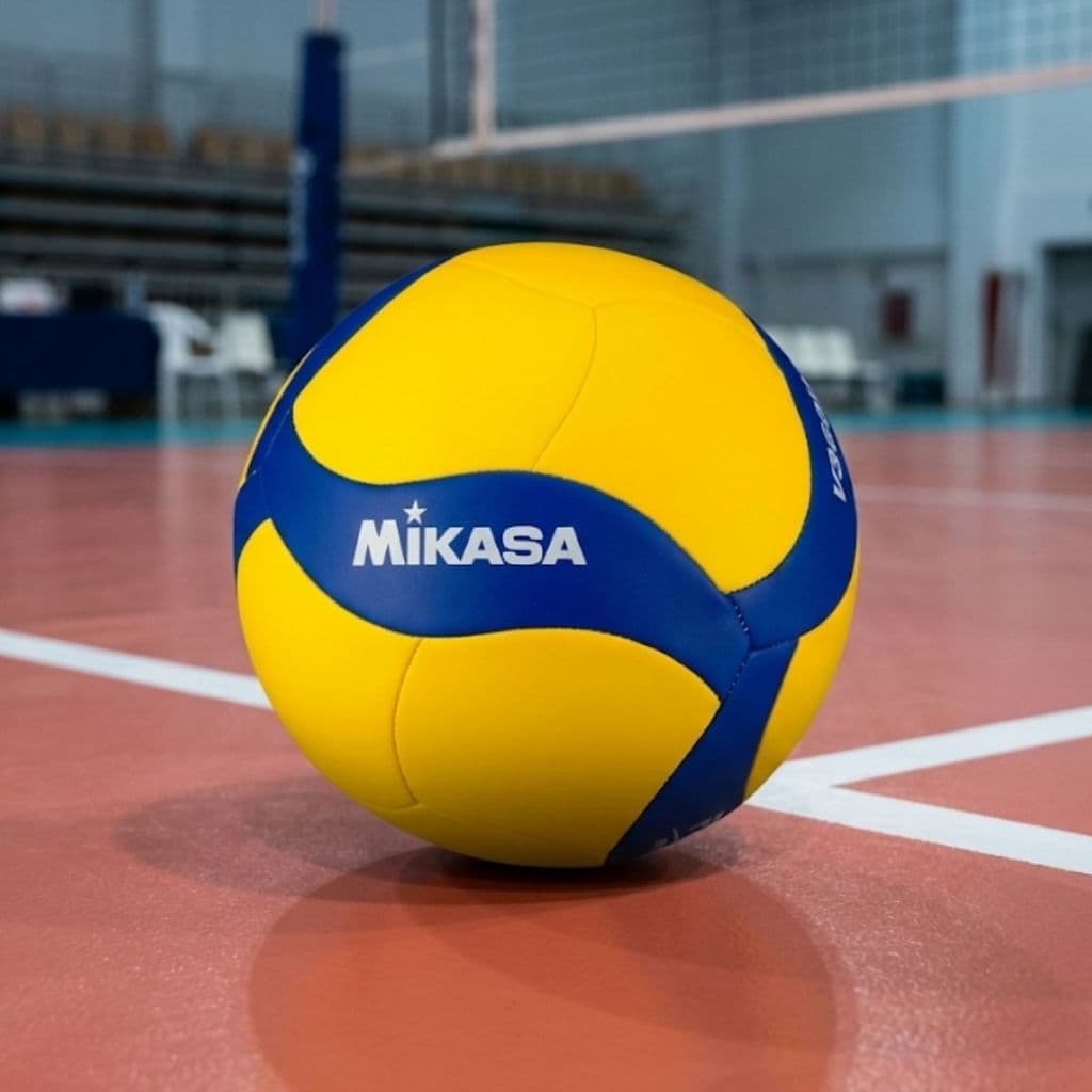 Bola Vôlei Quadra Mikasa V360W Costurada Couro Sintético Treino Original
