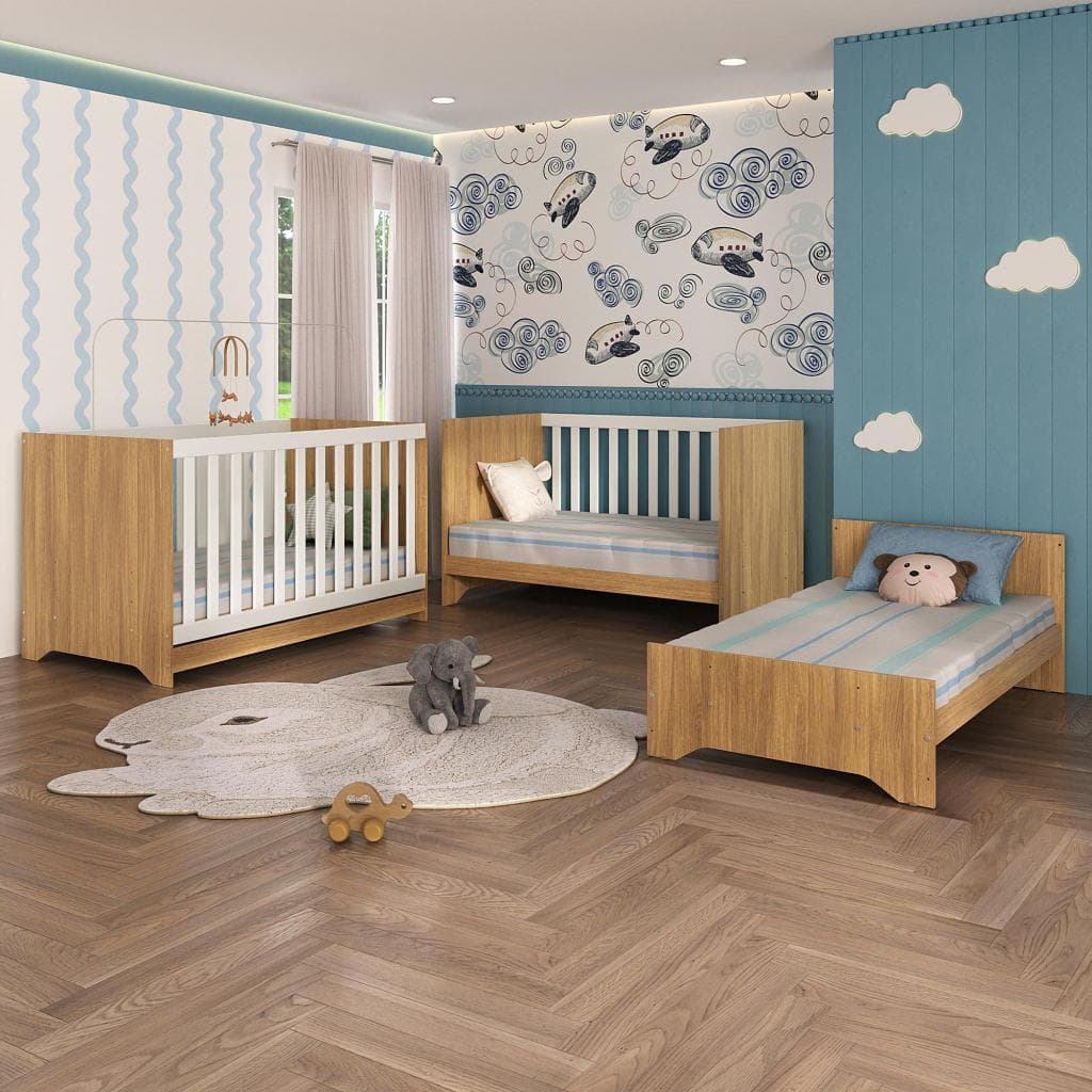 Berço Americano 3 em 1 para Colchão 130x70cm Multimóveis 0527PA