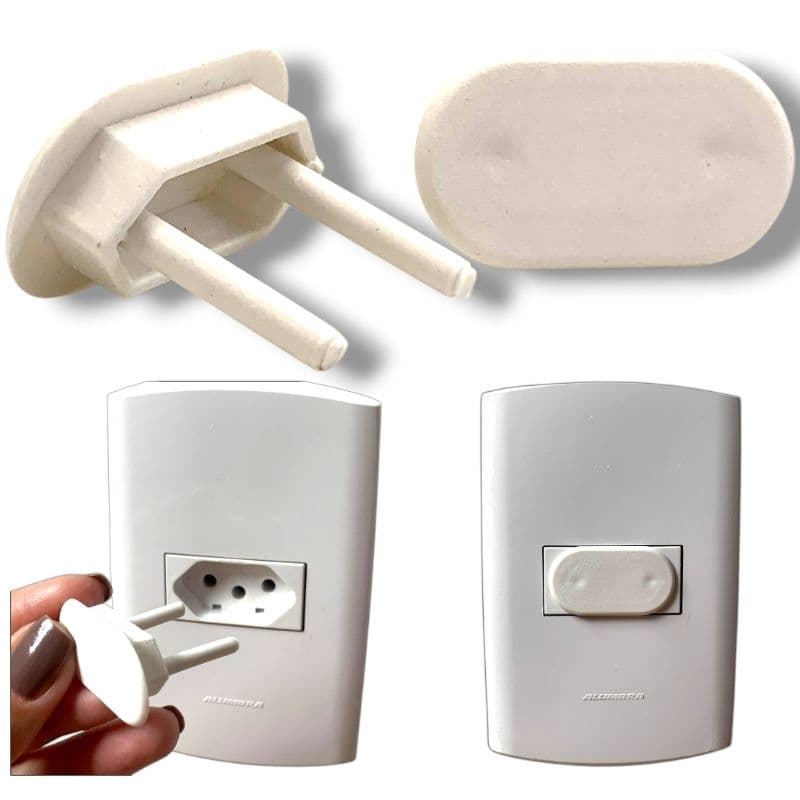 Protetor de Tomadas Infantil Antichoque - Kit com 12 ou 24 unidades