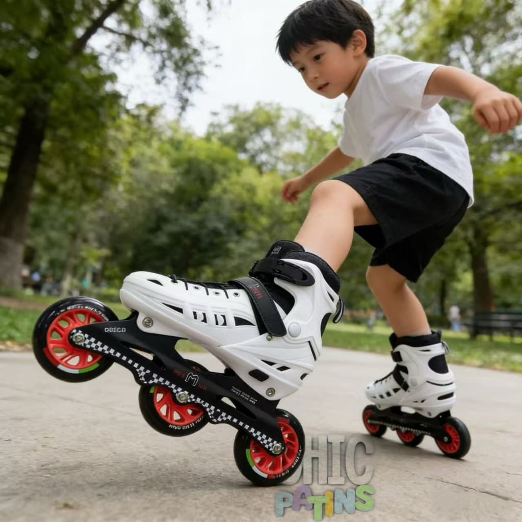 Patins Inline Roller 3 Rodas Reto Ajustavel Profissional 100 MM Rodas Melhora Qulidade Natal